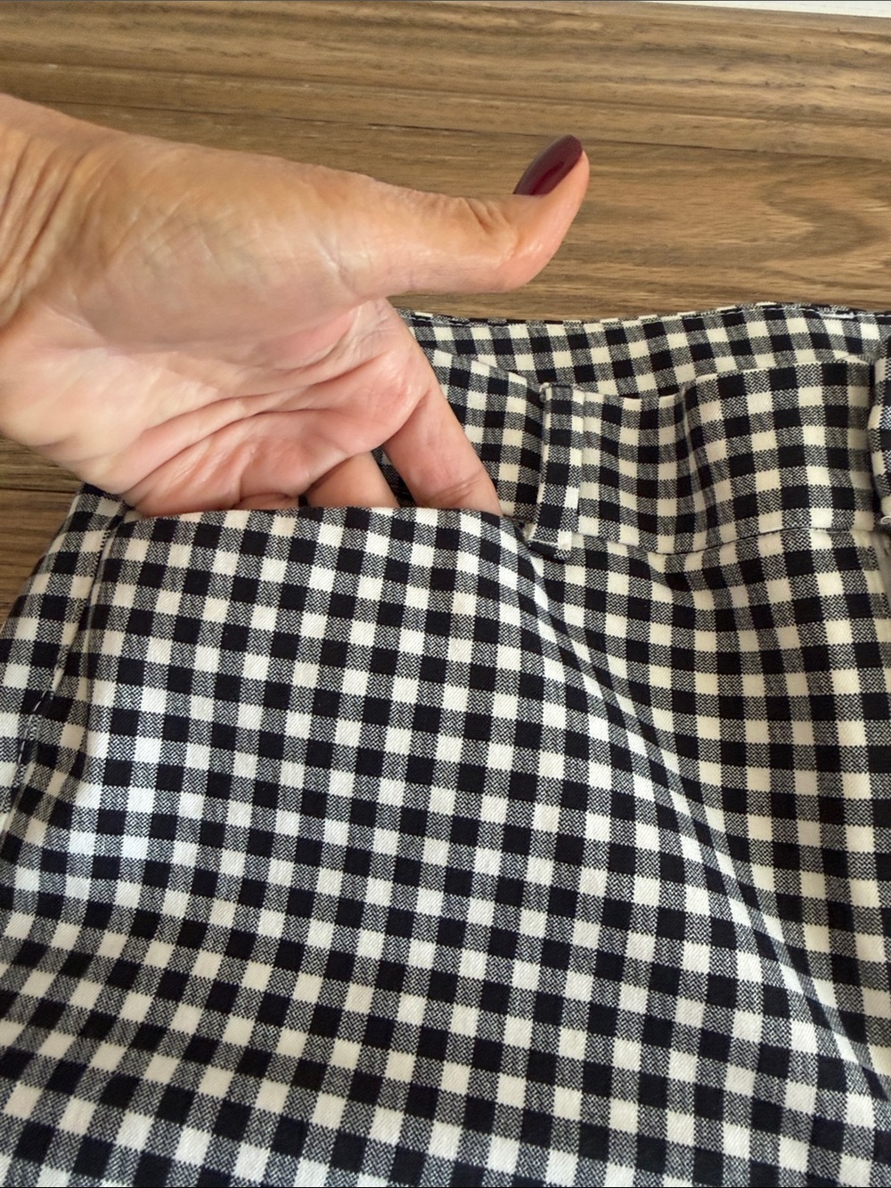 Old Navy High-Rise Pixie Black & White Gingham Pants - Picture 3 of 11